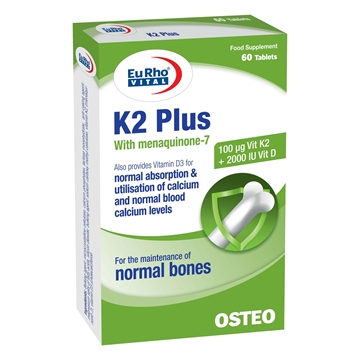 تصویر  قرص ویتامین K2 پلاس یوروویتال 60 عددی